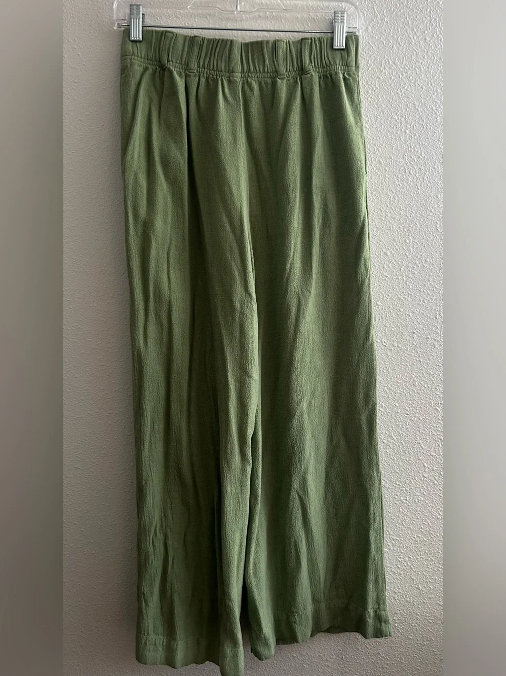Z Supply Olive Wide-Leg Pleated Pants